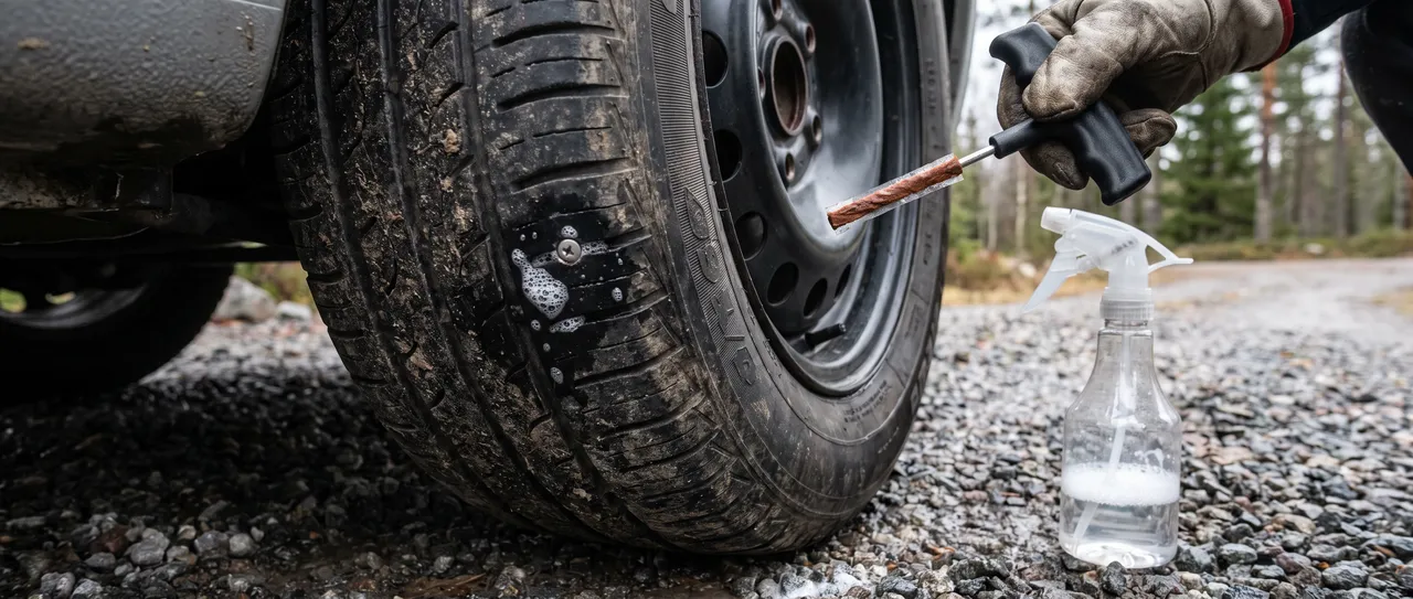 Punktering – laga själv, däckfix eller byta däck?