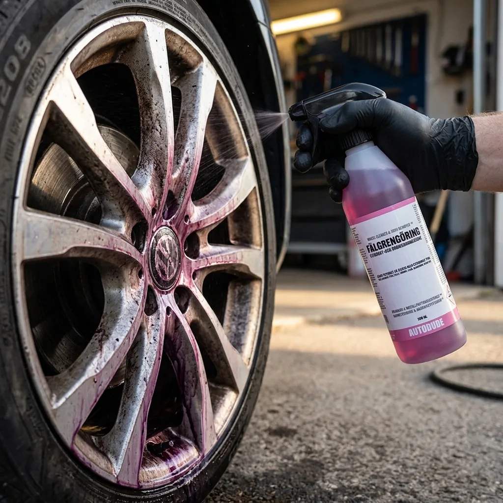Fälgrengöring Autodude – närbild under test