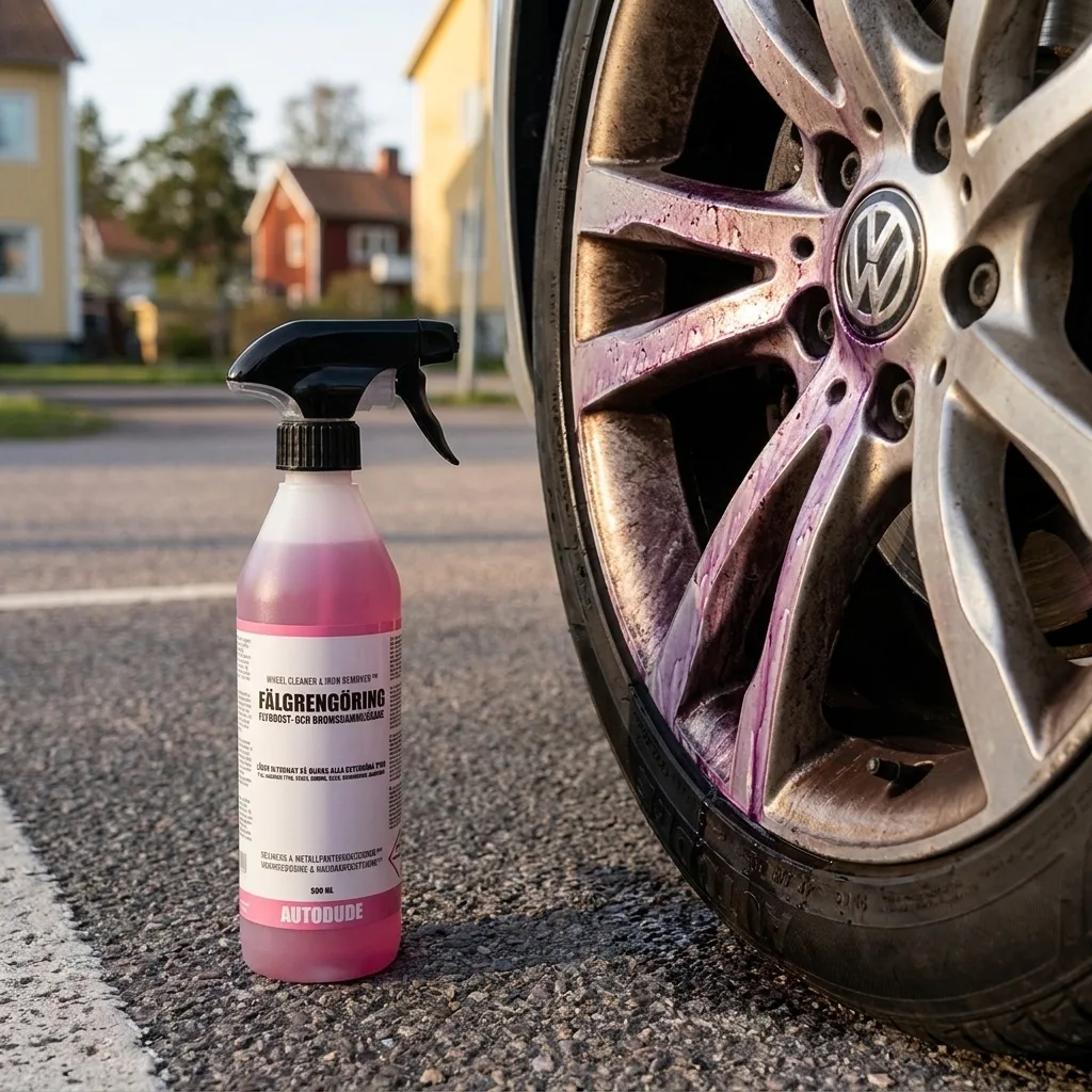 Fälgrengöring Autodude i testmiljö
