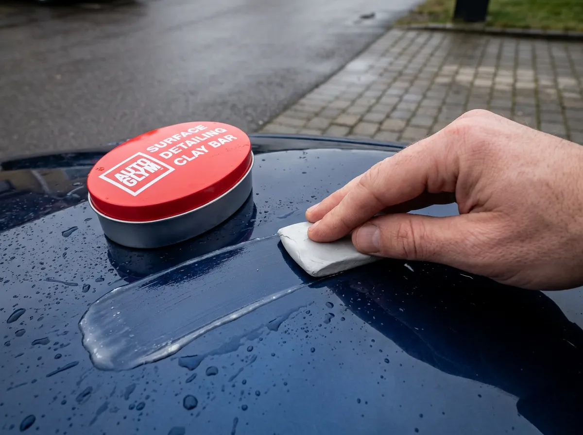 Autoglym Surface Detailing Clay Bar – närbild under användning