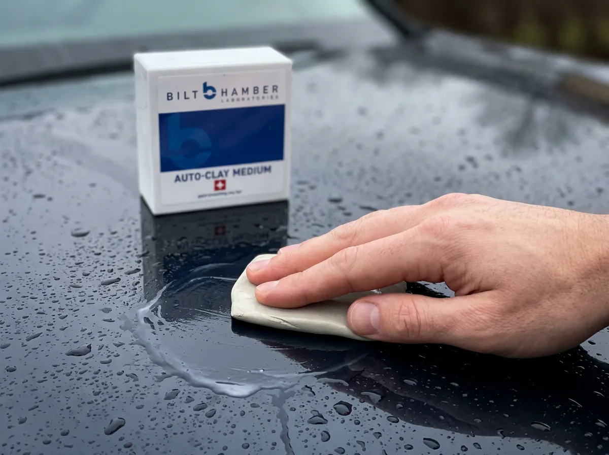 Bilt Hamber Auto-Clay Medium – närbild under användning