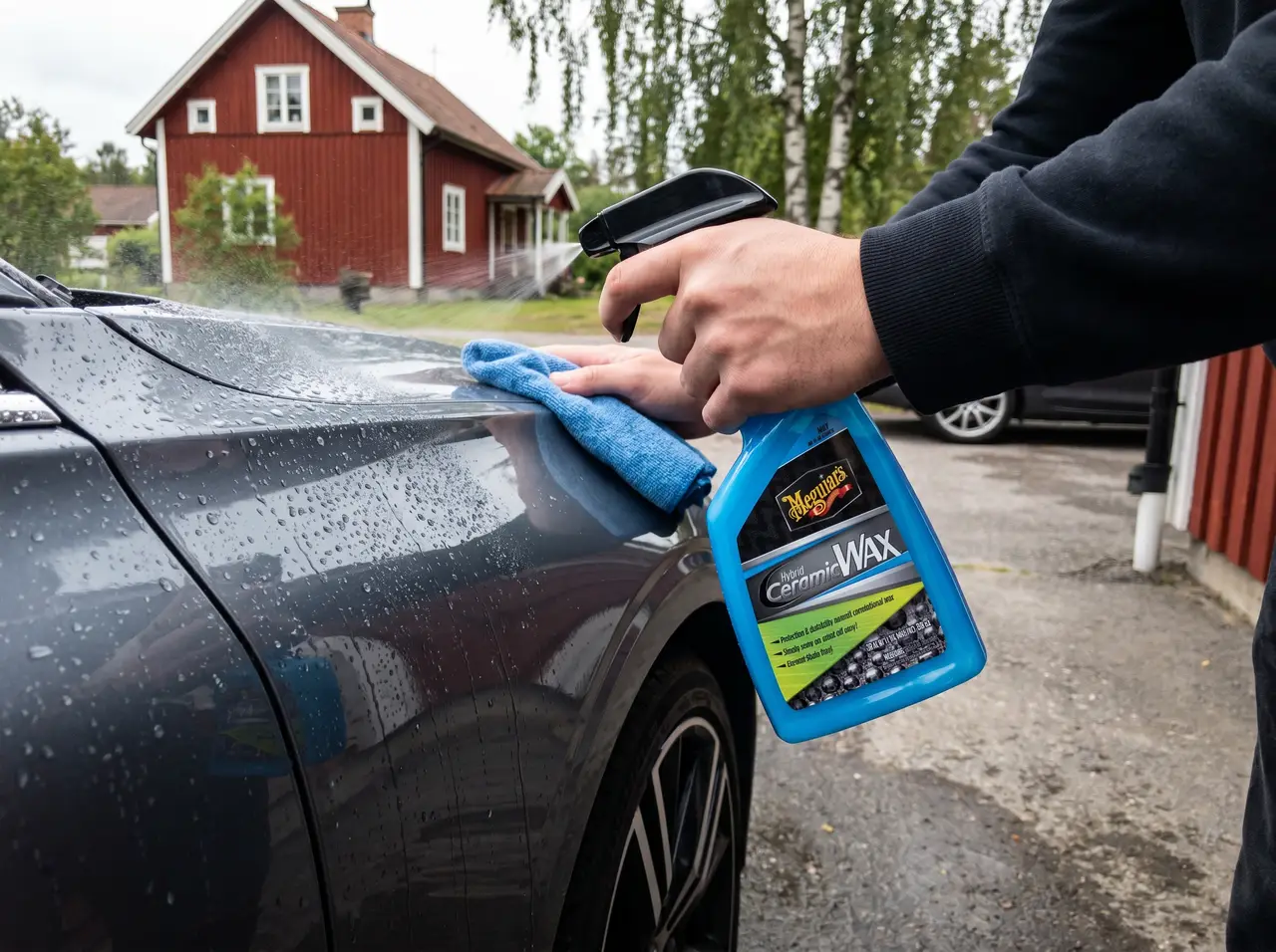 Bildmontage av Meguiar's Hybrid Ceramic Wax